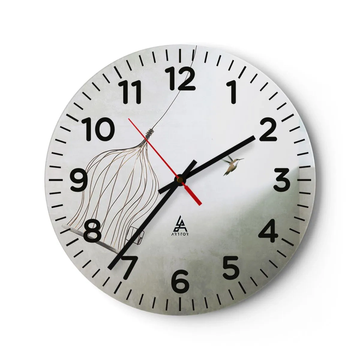 Reloj de pared - Reloj de vidrio - Aquí debo estar - 30x30 cm