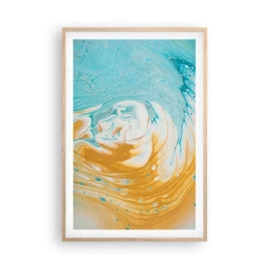 Póster en marco roble claro - Remolino pastel - 61x91 cm