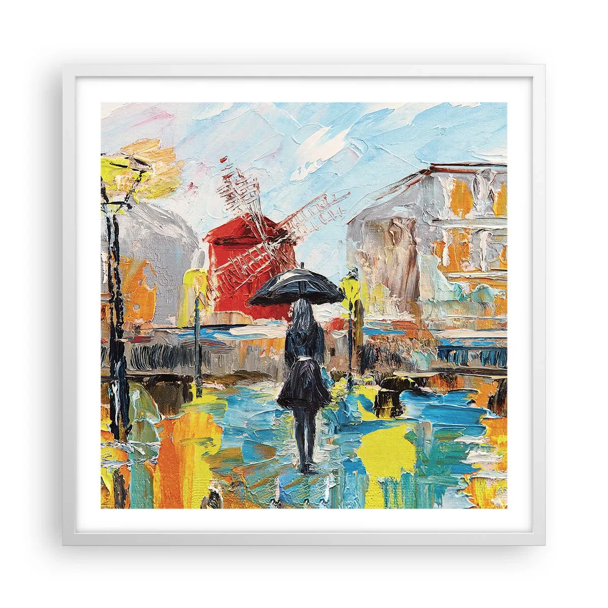 Póster en marco blanco - Leyendas parisinas - 60x60 cm