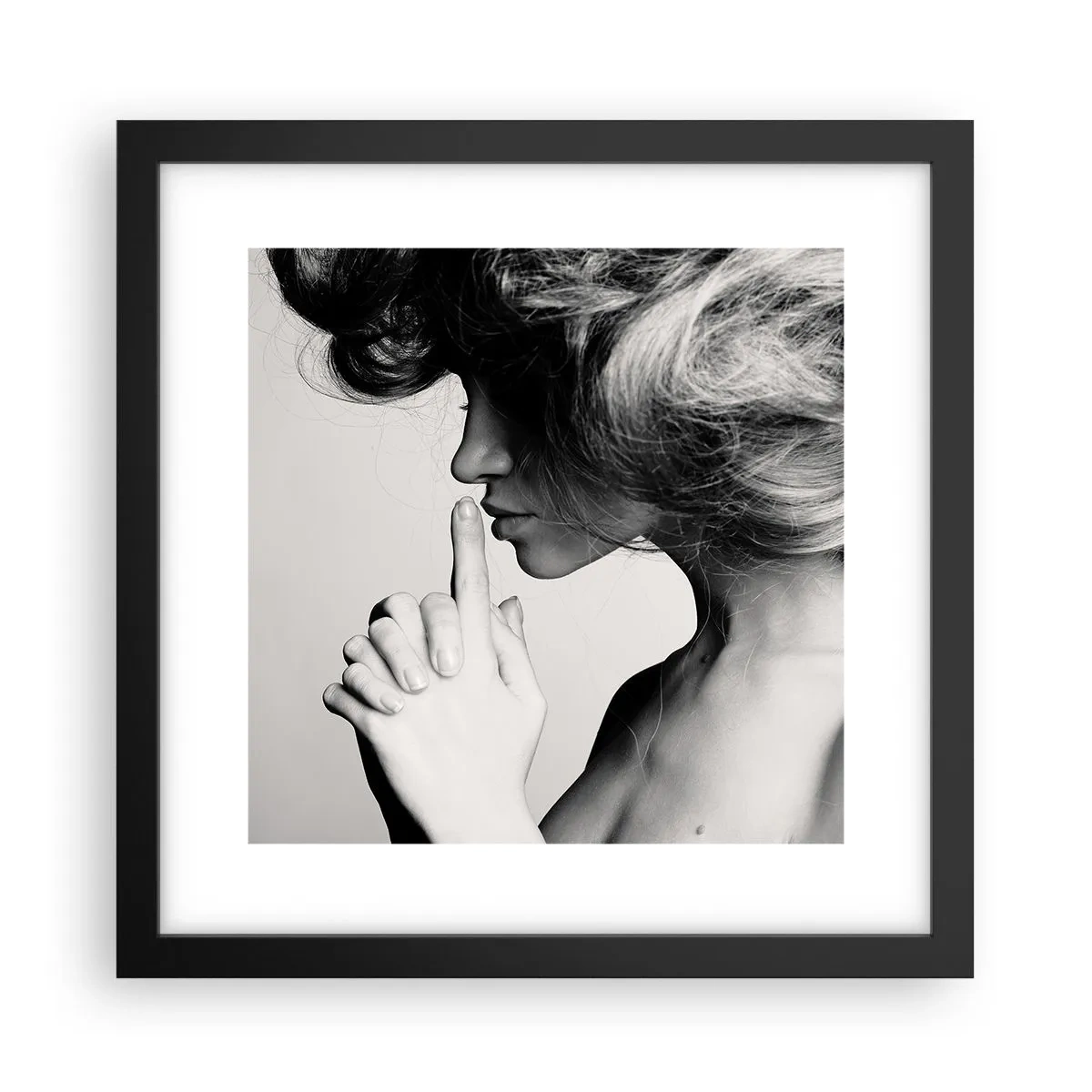 Póster en marco negro - Escucharme a mí misma - 30x30 cm