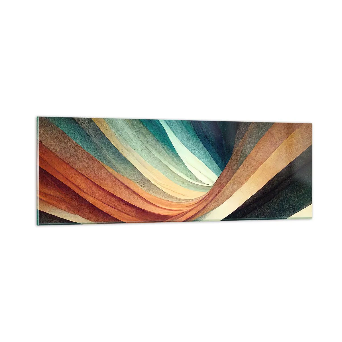 Cuadro sobre vidrio - Impresiones sobre Vidrio - Tejido de colores - 90x30 cm