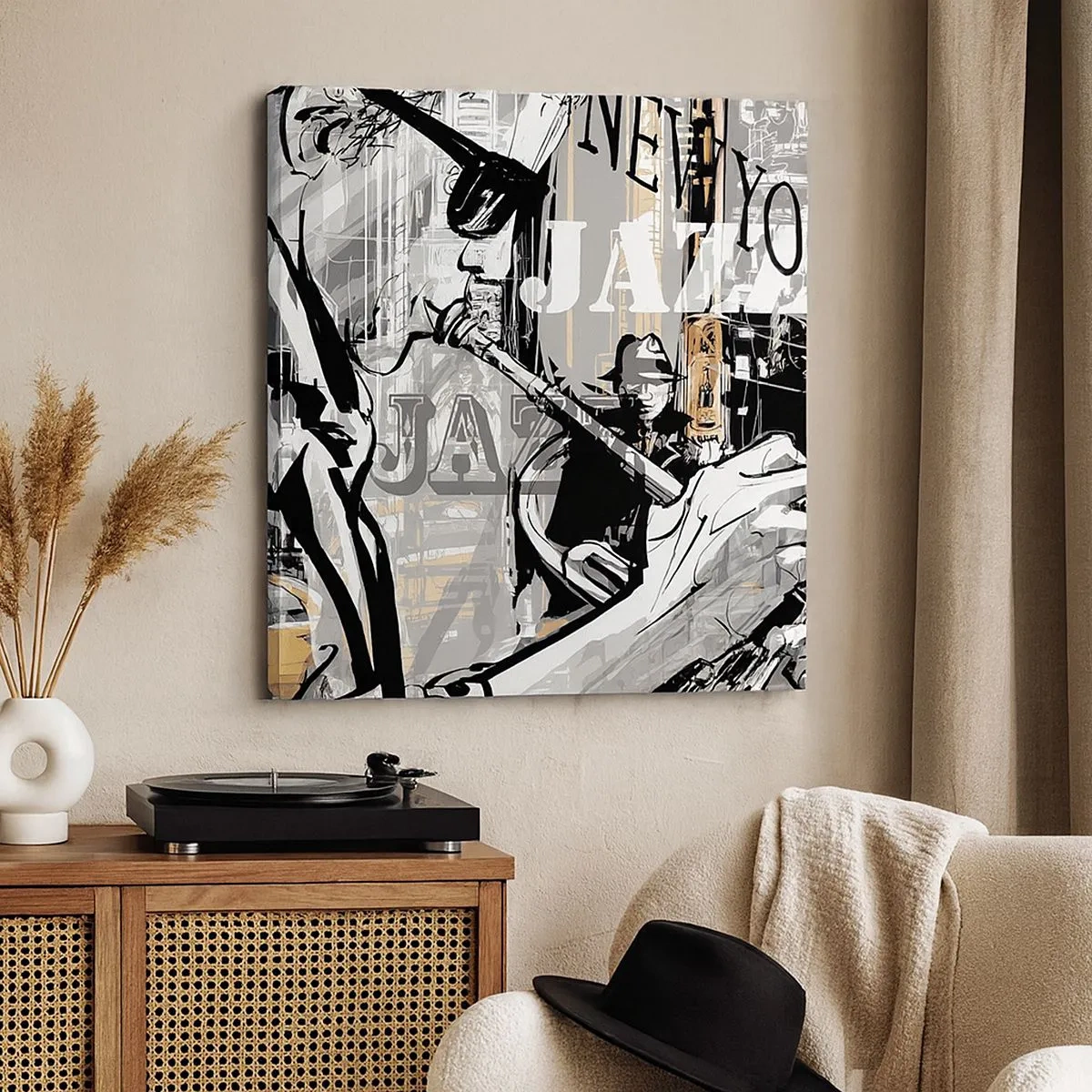 Cuadro sobre lienzo - Impresión de Imagen - Al ritmo de Nueva York - 30x30 cm