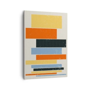 Cuadro sobre lienzo - Impresión de Imagen - Rectángulos coloridos en un arreglo moderno. - 50x70cm - Barras multicolor - Decoración de pared moderna para salón y dormitorio ARTTOR