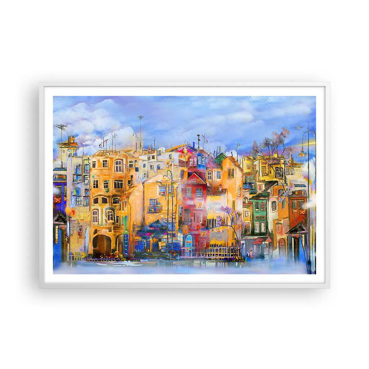 Póster en marco blanco - Estamos juntos - 100x70 cm