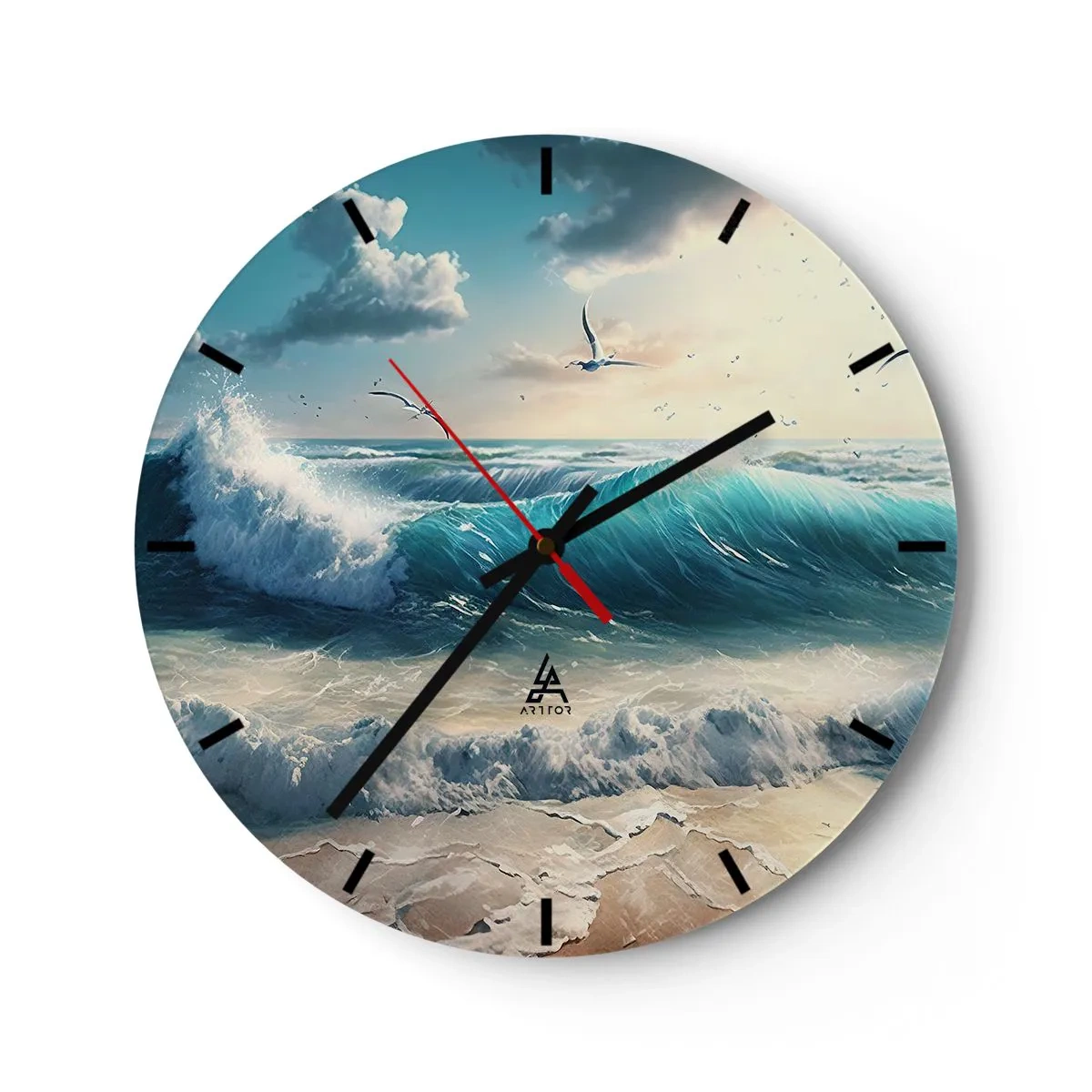 Reloj de pared - Reloj de vidrio - La brisa solo para ti - 30x30 cm