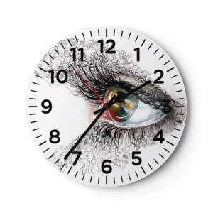 Reloj de pared - Reloj de vidrio - Mira directamente a tu alma - 40x40 cm