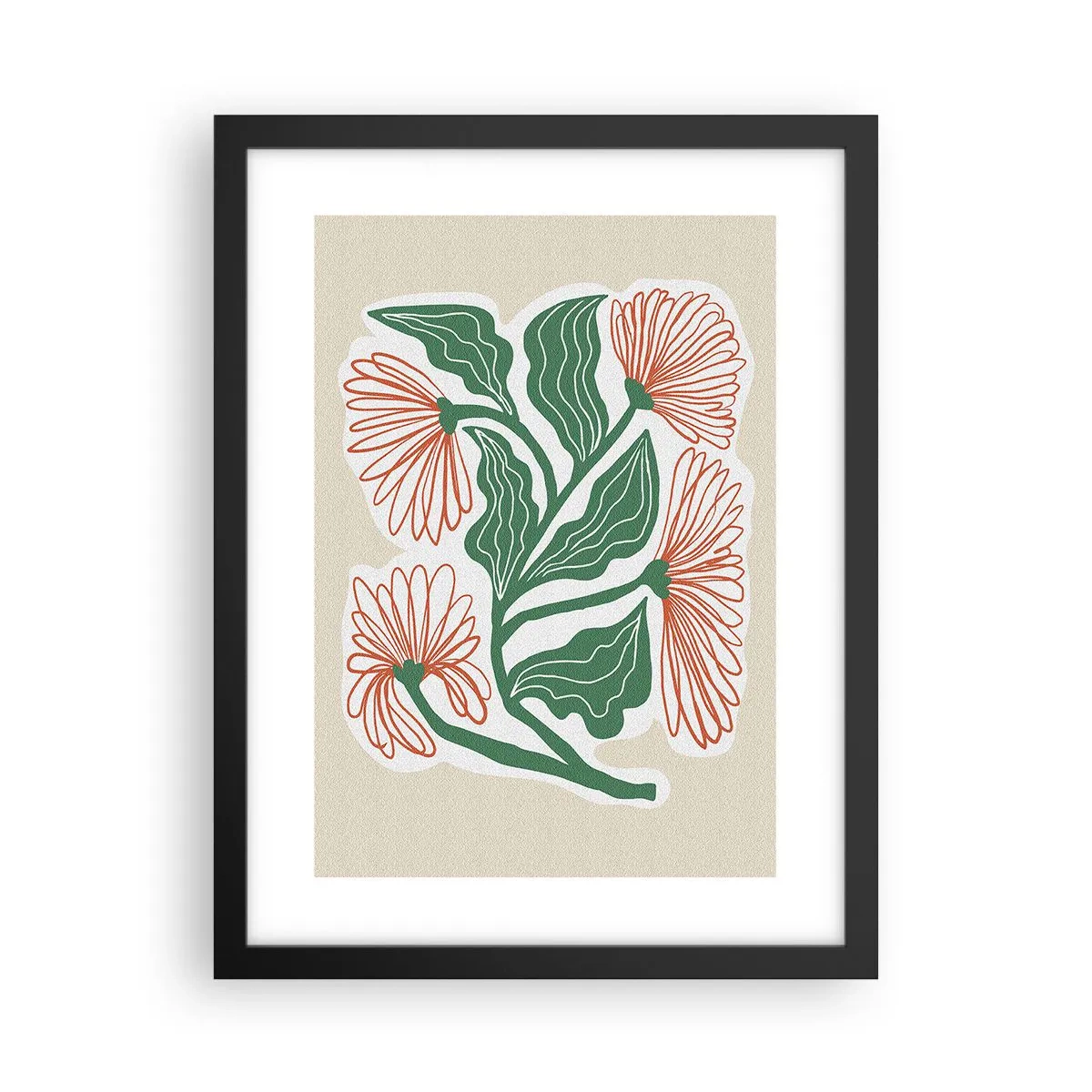 Póster en marco negro - Folclórico y moderno - 30x40 cm