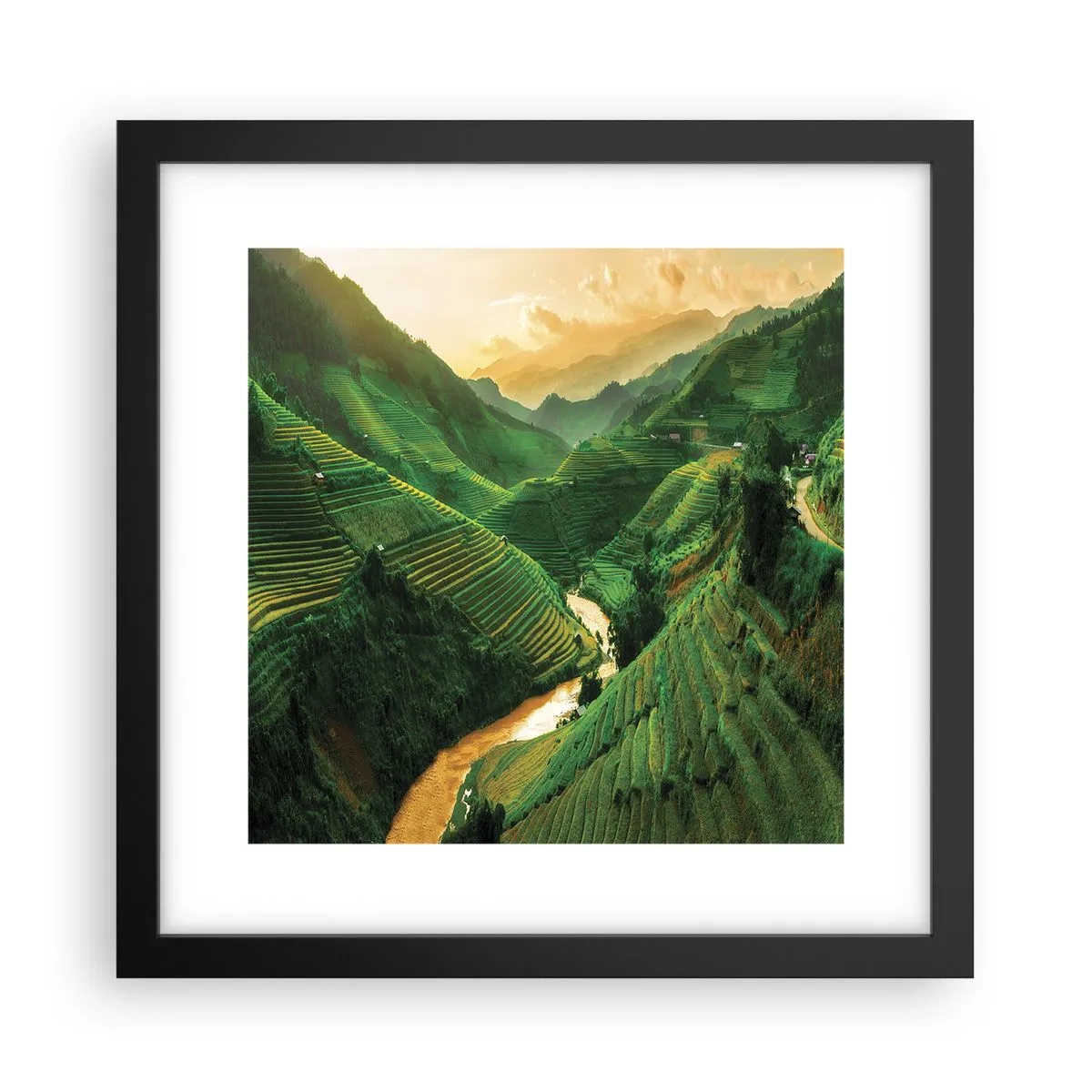 Póster en marco negro - Valle vietnamita - 30x30 cm