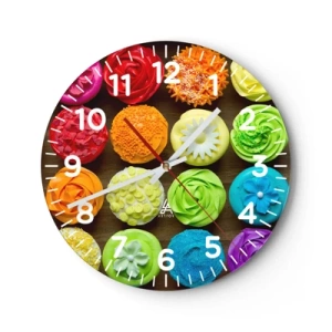 Reloj de pared - Reloj de vidrio - Cada uno diferente - todos deliciosos - 40x40 cm