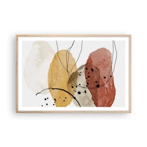 Póster en marco roble claro - Líneas y transparencias - 91x61 cm