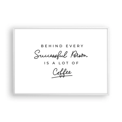 Póster en marco blanco - El secreto del éxito - 100x70 cm