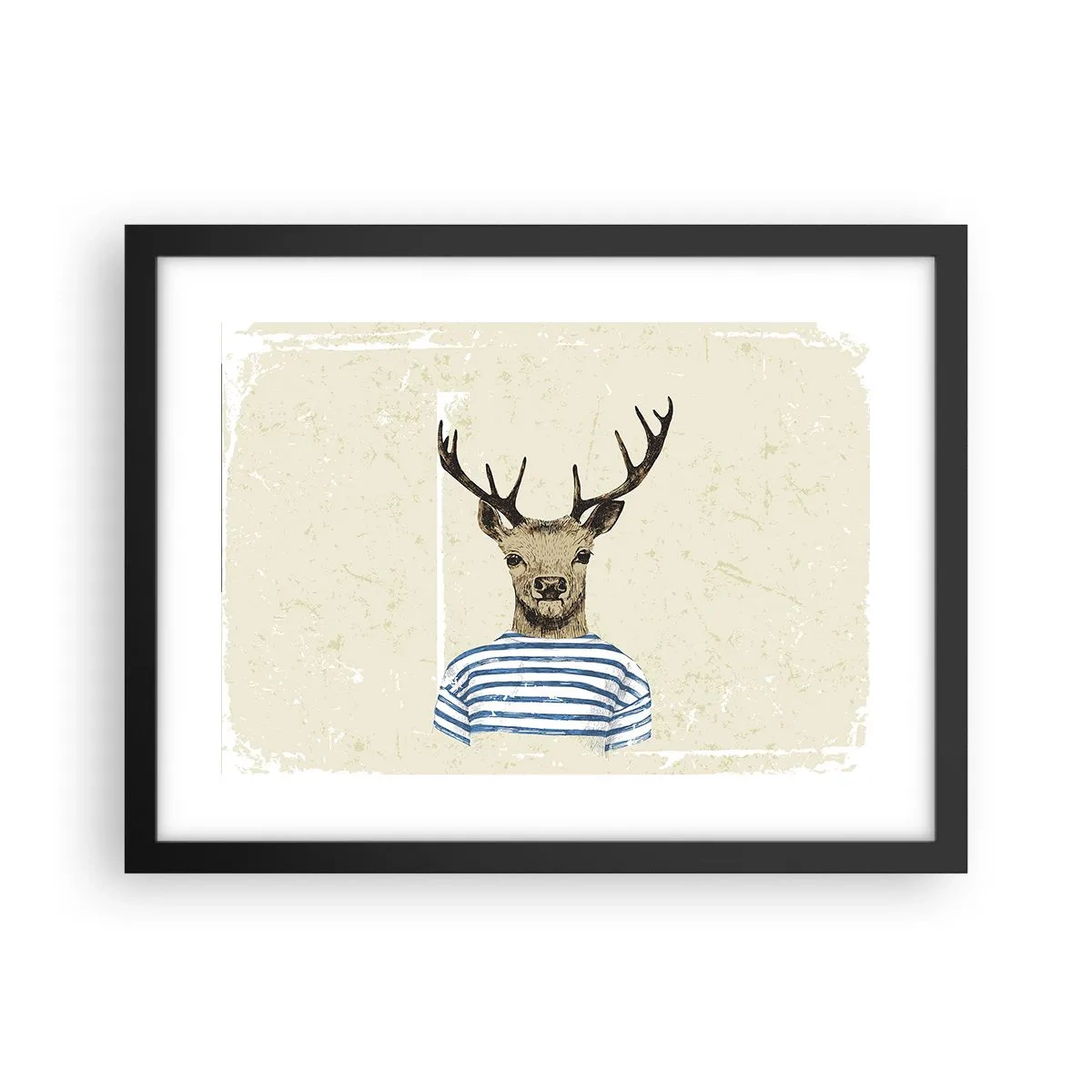 Póster en marco negro - Porque me gustan las camisas de rayas - 40x30 cm