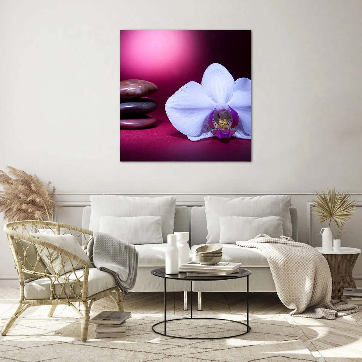Cuadro sobre vidrio - Impresiones sobre Vidrio - Estudio de frescura en violeta - 60x60 cm