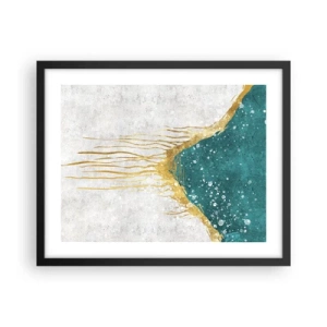 Póster en marco negro - Marea dorada - 50x40 cm