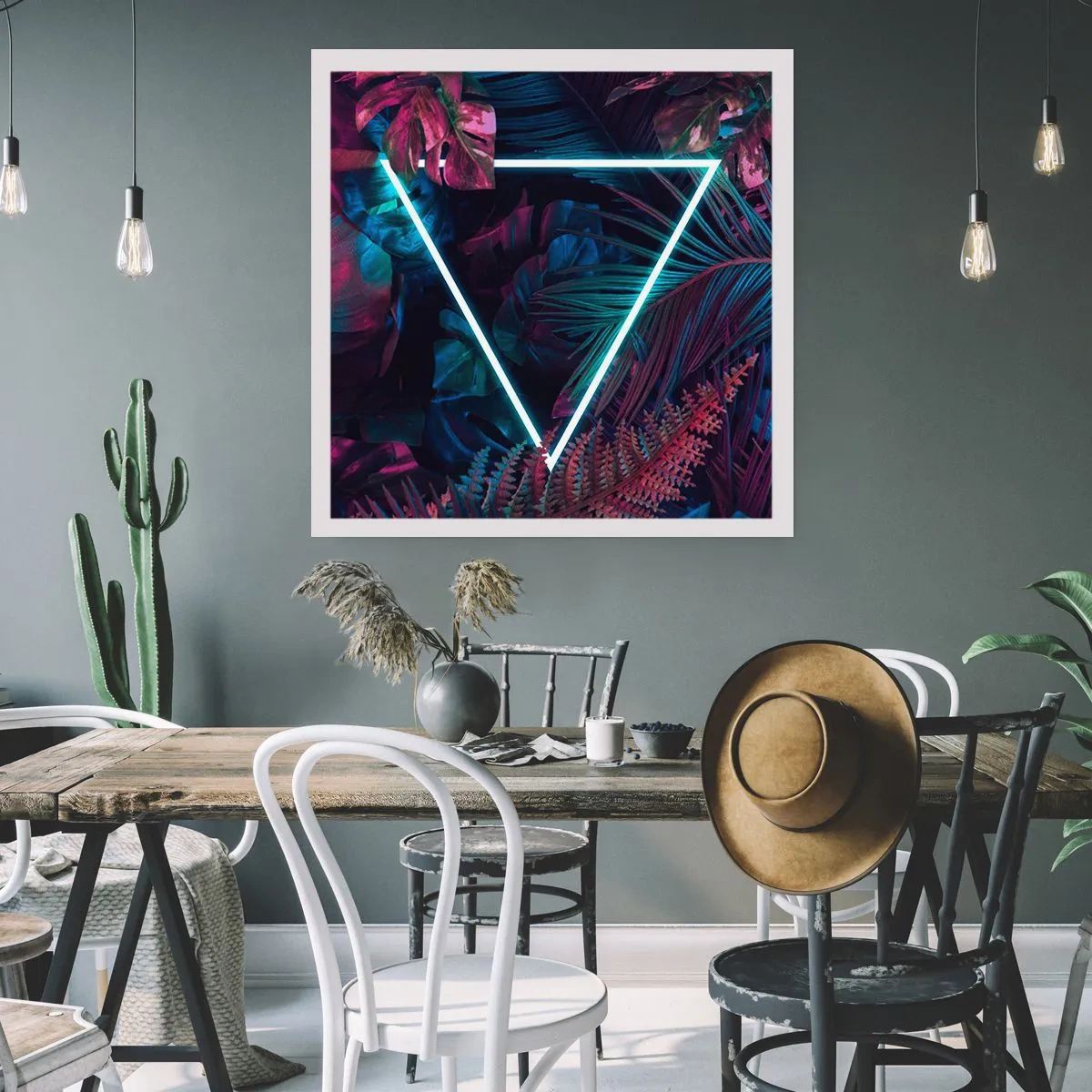 Póster - Jardín fluorescente - 40x40 cm