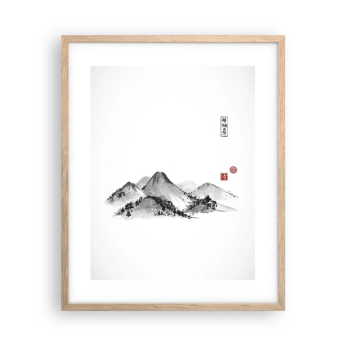 Póster en marco roble claro - Más allá de lo lejano - 40x50 cm