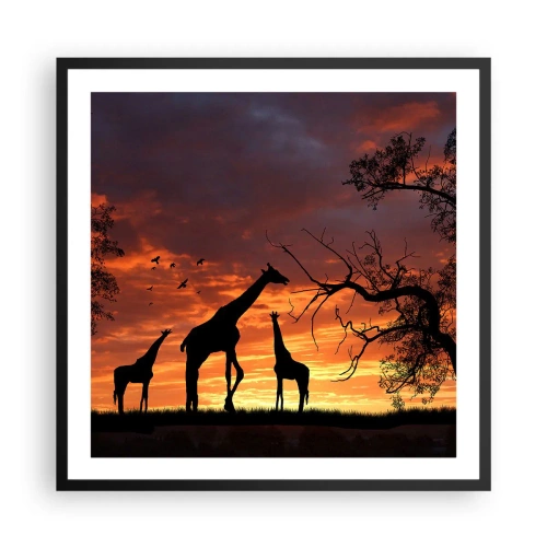 Póster en marco negro - Una pequeña cena con tus seres queridos - 60x60 cm