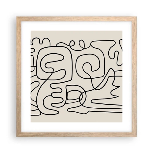 Póster en marco roble claro - El camino correcto - 40x40 cm