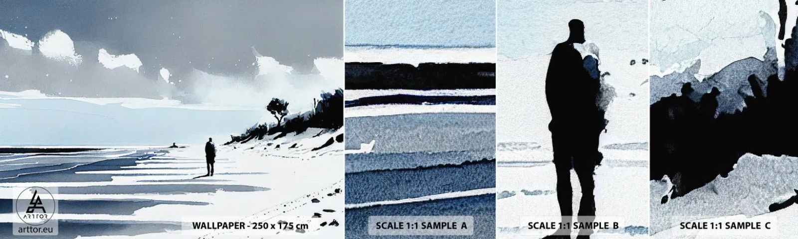 Muestra De Fotomural Standard Eco - Solo conmigo mismo - Paisaje, Playa, Pedazo - 100x30 cm