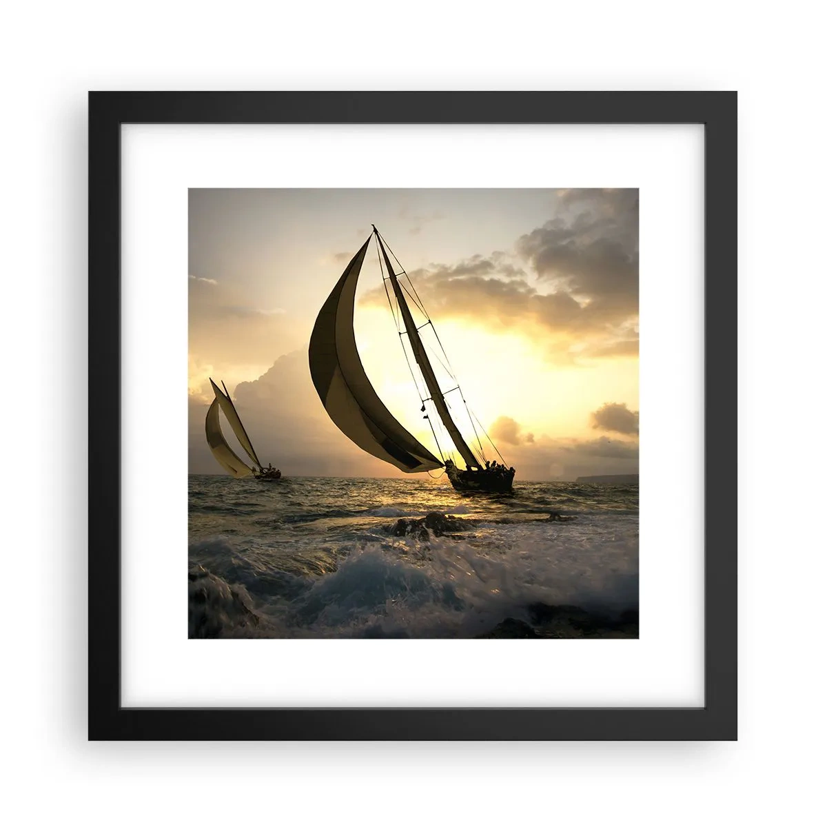 Póster en marco negro - En contra y a favor del viento - 30x30 cm