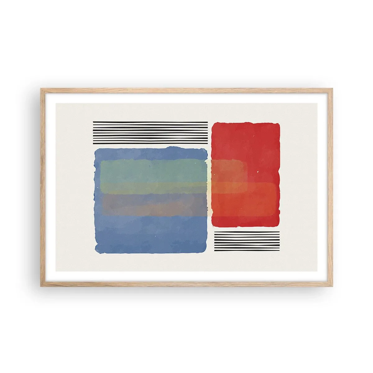 Póster en marco roble claro - Espíritu y alma de la geometría - 91x61 cm