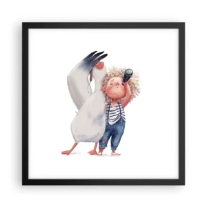 Póster en marco negro - Un plan para un gran viaje - 40x40 cm