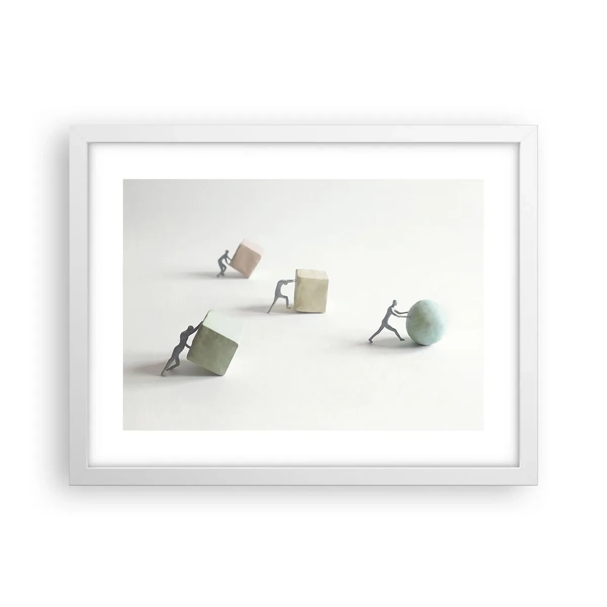 Póster en marco blanco - El avance de la geometría - 40x30 cm