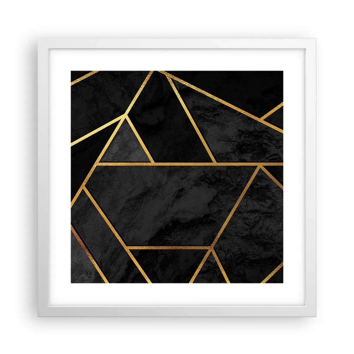 Póster en marco blanco - Oscuridad y brillo - 40x40 cm