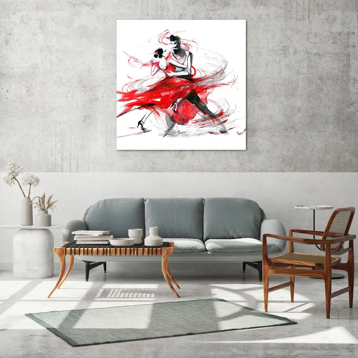 Cuadro sobre vidrio - Impresiones sobre Vidrio - El tango: el ritmo de la pasión - 60x60 cm