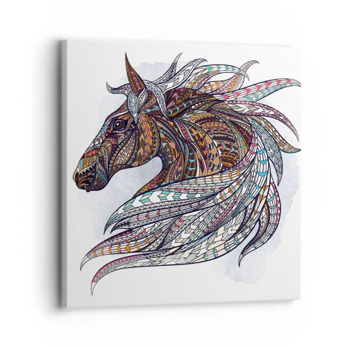 Cuadro sobre lienzo - Impresión de Imagen - El corcel de un guerrero celta - 30x30 cm