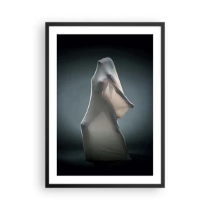 Póster en marco negro - Una figura oculta bajo un material transparente en un fondo oscuro. - 50x70cm - Deseos ocultos - Decoración de pared moderna para salón y dormitorio ARTTOR