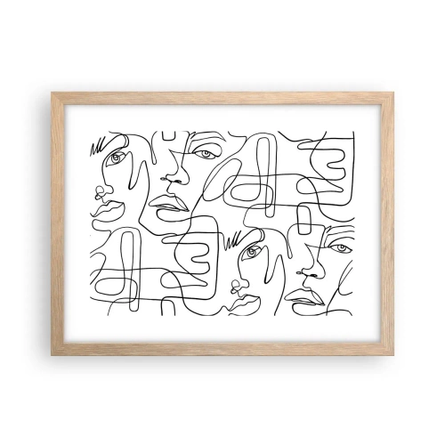 Póster en marco roble claro - Entre emociones enredadas - 40x30 cm