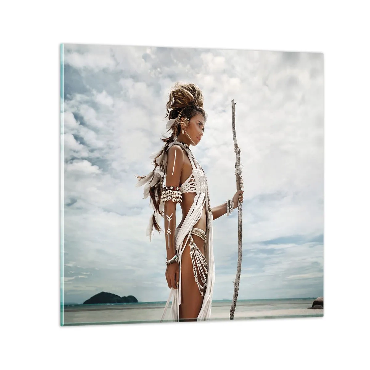 Cuadro sobre vidrio - Impresiones sobre Vidrio - Reina de los trópicos - 60x60 cm