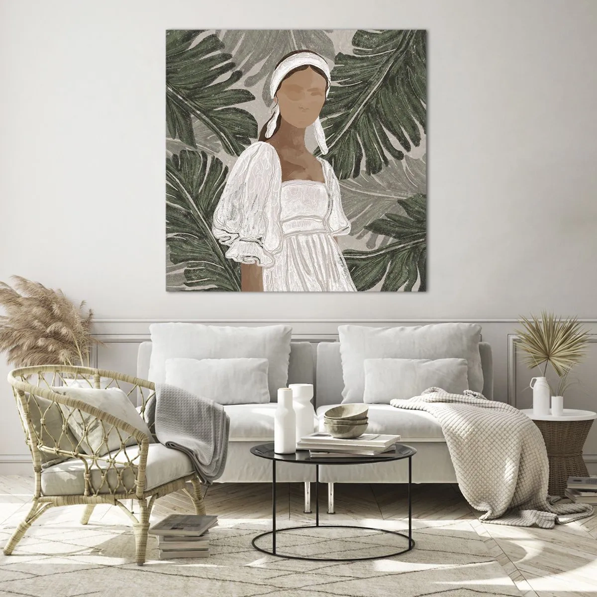 Cuadro sobre vidrio - Impresiones sobre Vidrio - Retrato exótico - 70x70 cm