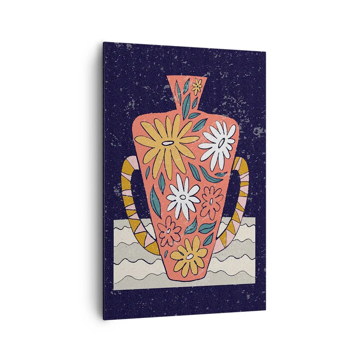 Cuadro sobre lienzo - Impresión de Imagen - Jarrón pintado - 80x120 cm