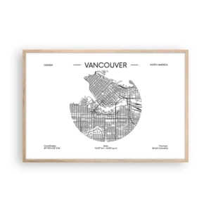 Póster en marco roble claro - Anatomía de Vancouver - 91x61 cm
