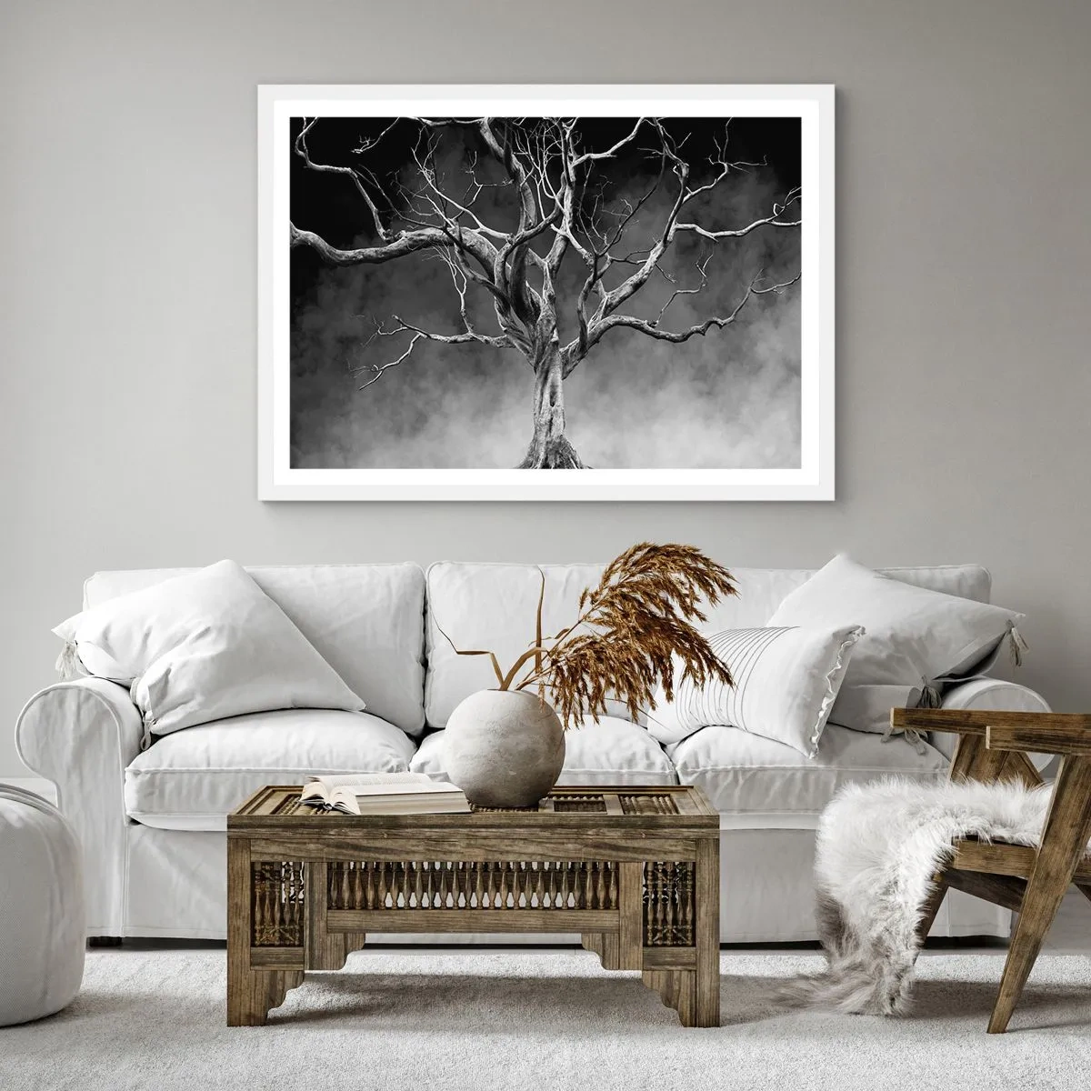 Póster en marco blanco - Primordial y sagrado - 40x40 cm