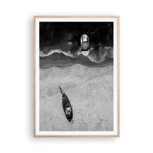 Póster en marco roble claro - Aún en la orilla... - 70x100 cm