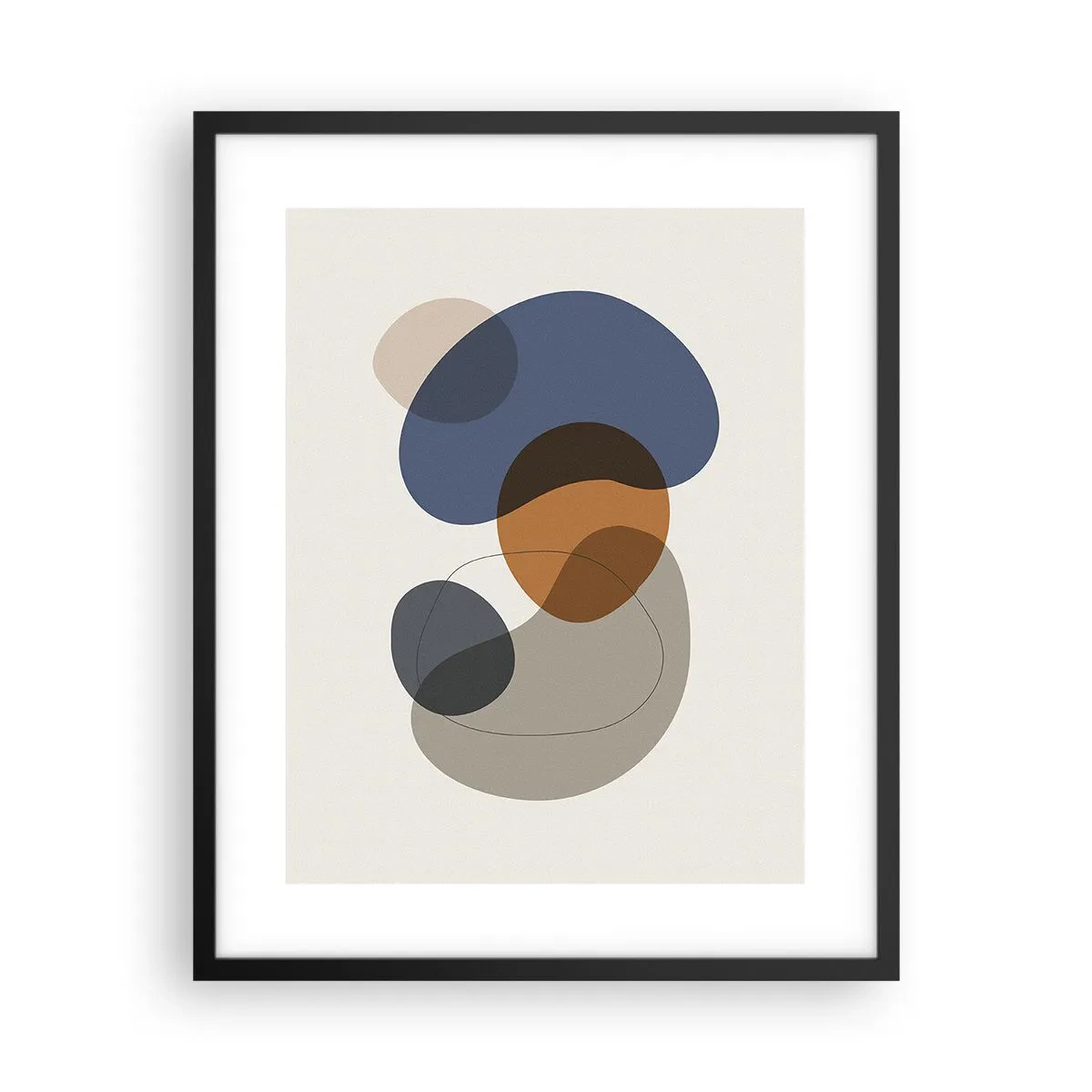 Póster en marco negro - Gotas de color - 40x50 cm