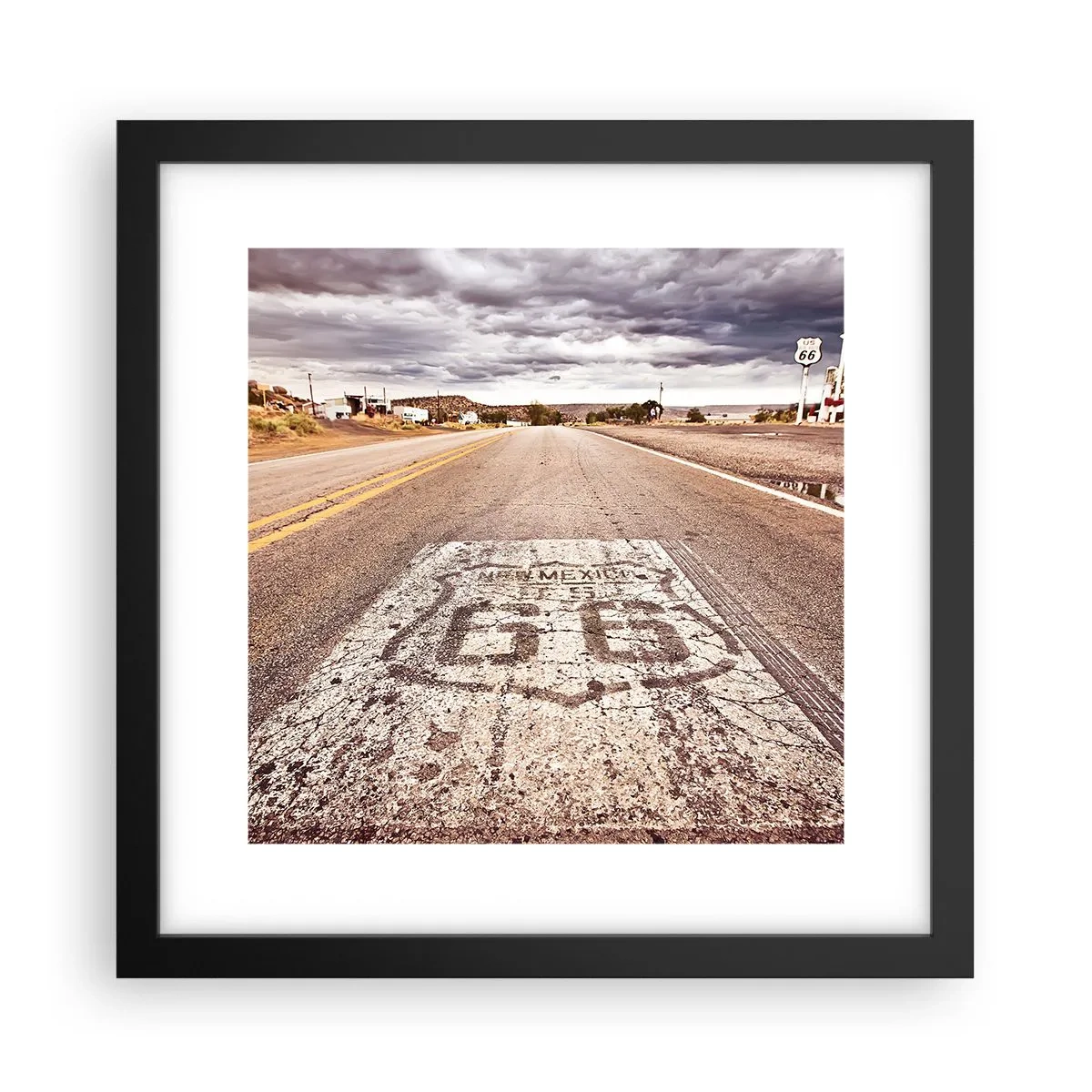 Póster en marco negro - Mother Road: una leyenda americana - 30x30 cm