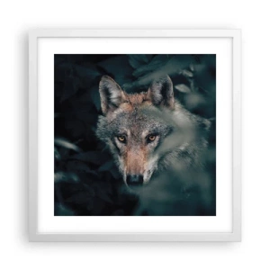 Póster en marco blanco - Cazador - 40x40 cm