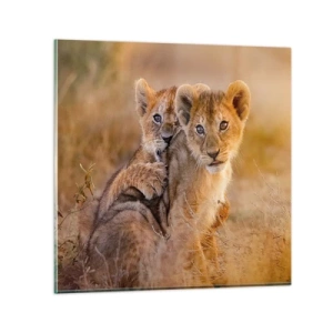 Cuadro sobre vidrio - Impresiones sobre Vidrio - ¡No molestar! Nos estamos divirtiendo - 50x50 cm