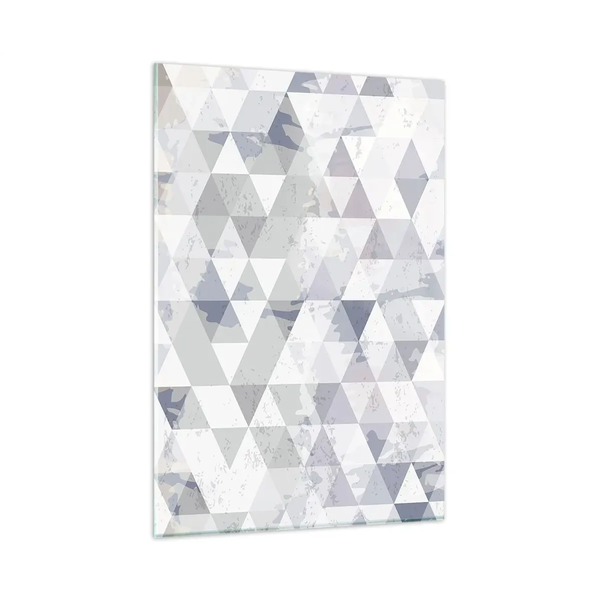 Cuadro sobre vidrio - Impresiones sobre Vidrio - Patrón de triángulo geométrico en tonos pastel - 80x120cm - A ritmo de triángulo - Decoración de pared moderna para salón y dormitorio ARTTOR