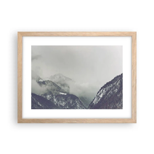 Póster en marco roble claro - Valle de la niebla - 40x30 cm