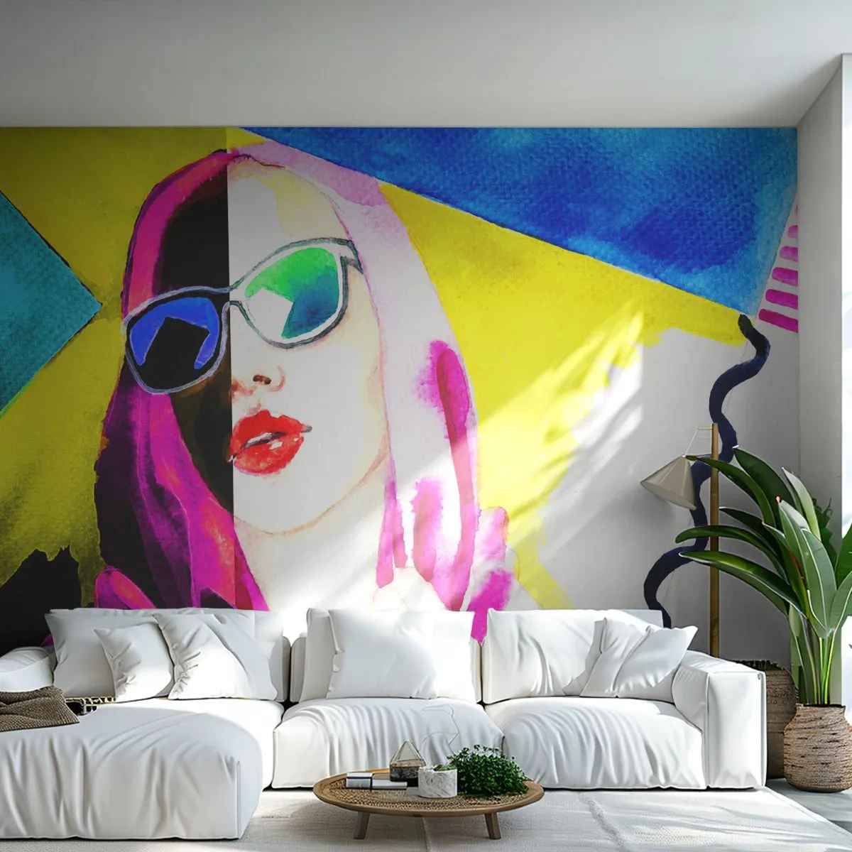 Fotomural Premium Canvas - Contrastes - cara de mujer, retrato de una mujer, Moda - 500x350 cm