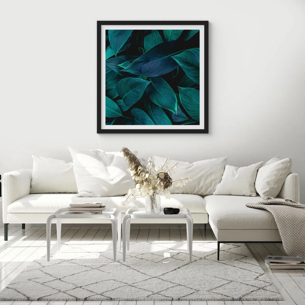 Póster en marco negro - El propio verde - 40x40 cm