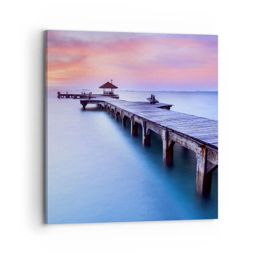Cuadro sobre lienzo - Impresión de Imagen - Un mar de calma hasta el horizonte - 70x70 cm