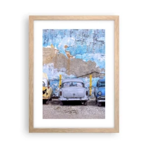 Póster en marco roble claro - Reunión de veteranos - 30x40 cm