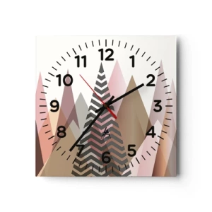 Reloj de pared - Reloj de vidrio - Una visión piramidal - 40x40 cm