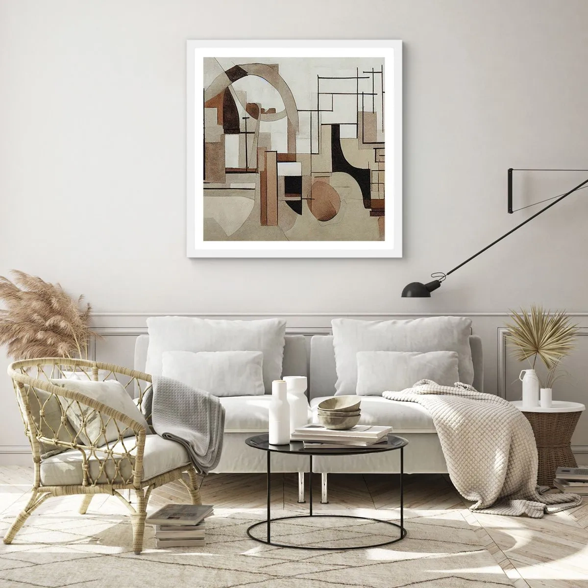 Póster en marco blanco - Paisaje urbano 2.0 - 60x60 cm